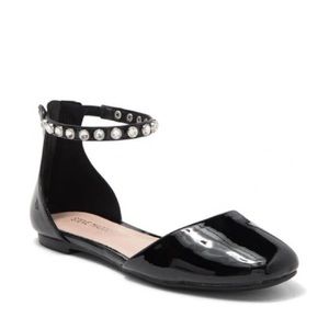 STEVE MADDEN Kids' Nora D'orsay Flat In Black Patent Size 5 M Big Girls